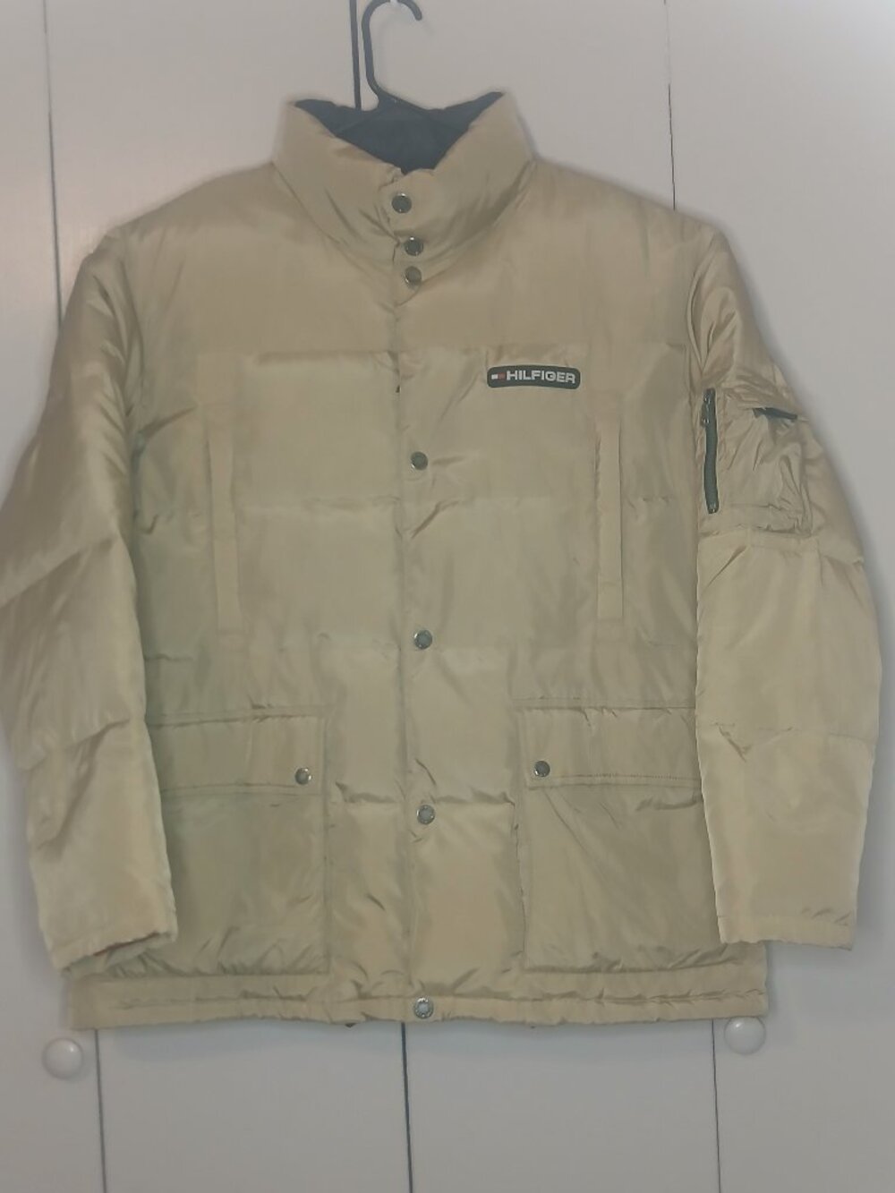 New Tommy Hilfiger Men's Large Tan Duck Down fill Puffer Jacket (1132TR)